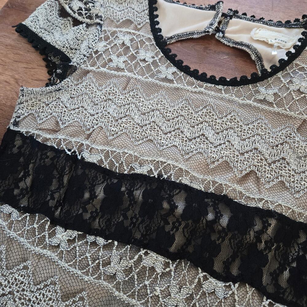 Women's A'reve Large Black And Cream Dress - Picture 5 of 7